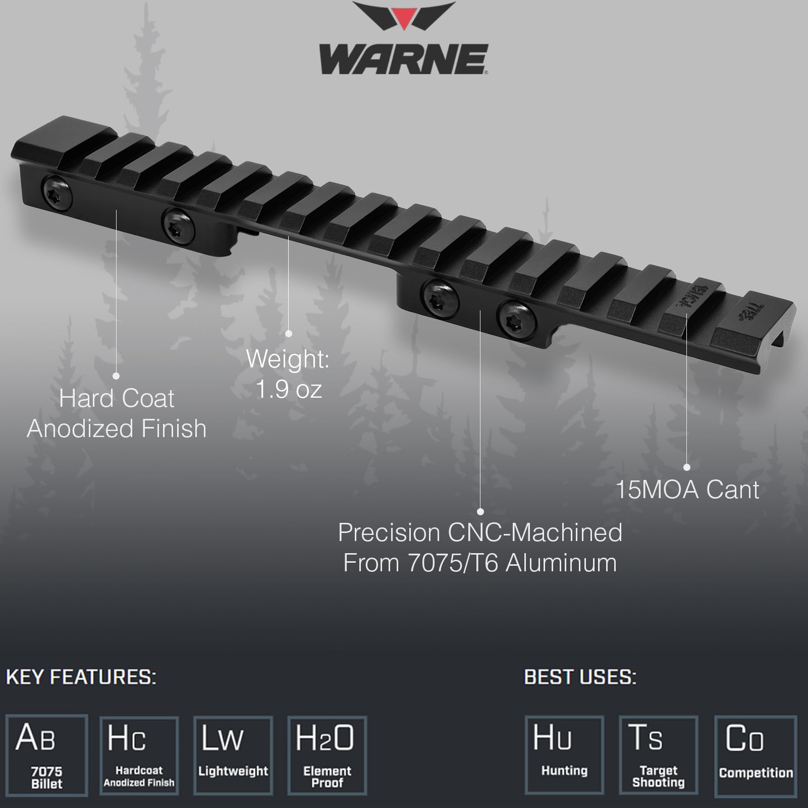 Amazon.com: WARNE Mountain Tech CZ 455/452 11mm Dovetail to